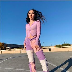 Sheer mesh office top